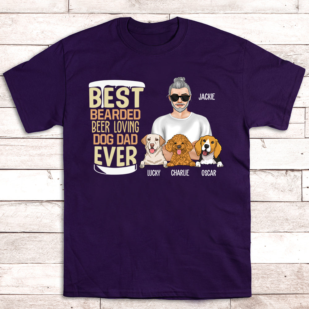 Bearded Dog Dad - Personalized Custom Unisex T-shirt