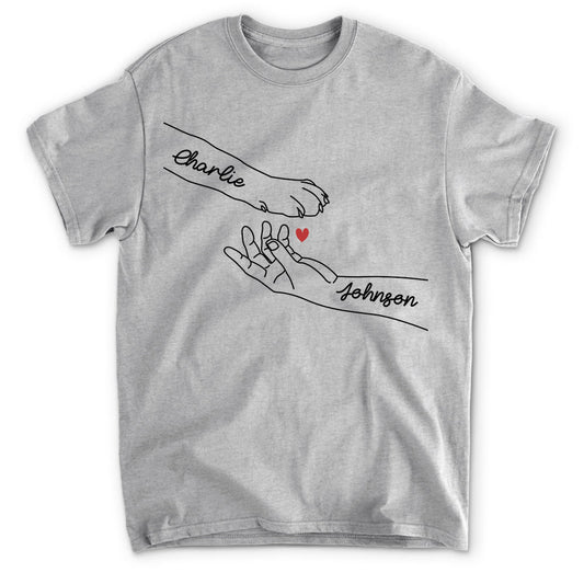 Dog Paw And Human Hand - Personalized Custom Unisex T-shirt