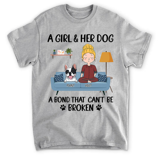 A Girl And Her Dog - Personaized Customed Unisex T-Shirt