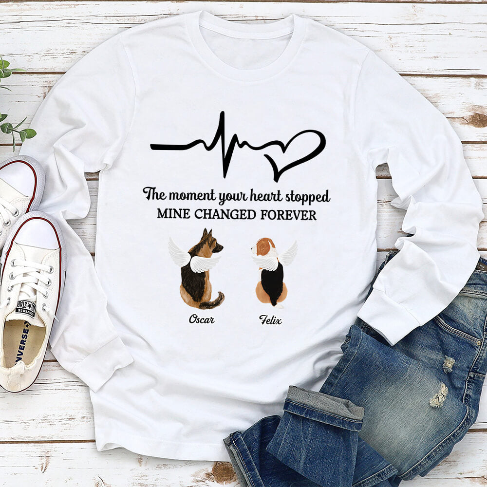 The Moment Your Heart Stopped - Personalized Custom Long Sleeve T-shirt