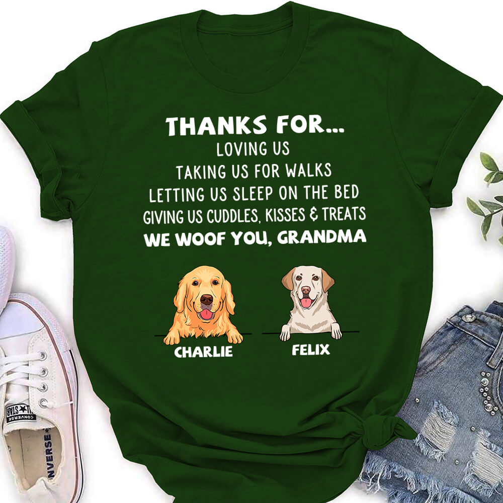 Dog Thanks For... - Personalized Custom Women's T-shirt