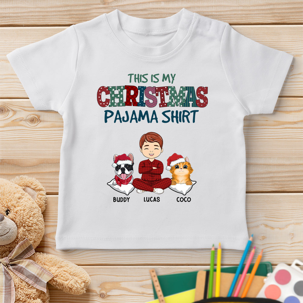 Pets Christmas Pajama - Personalized Custom Youth T-shirt