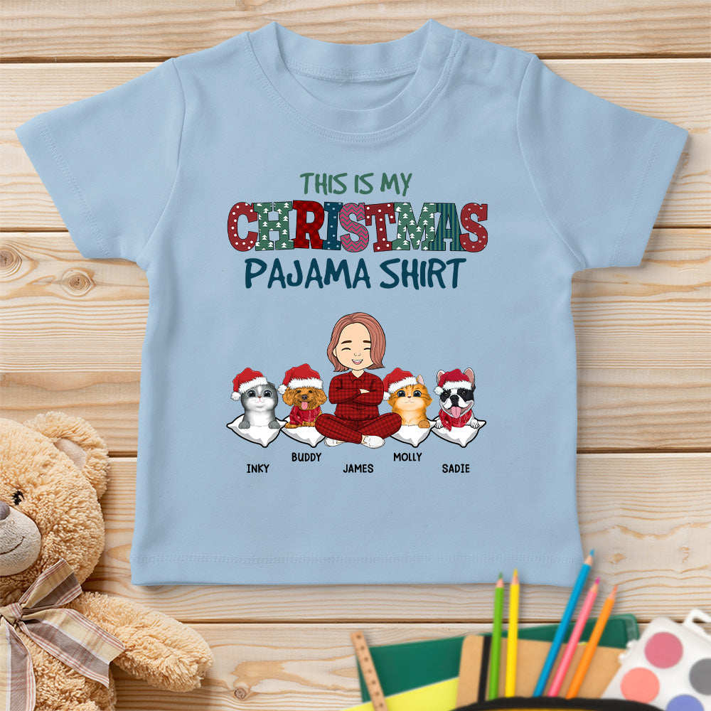Pets Christmas Pajama - Personalized Custom Youth T-shirt