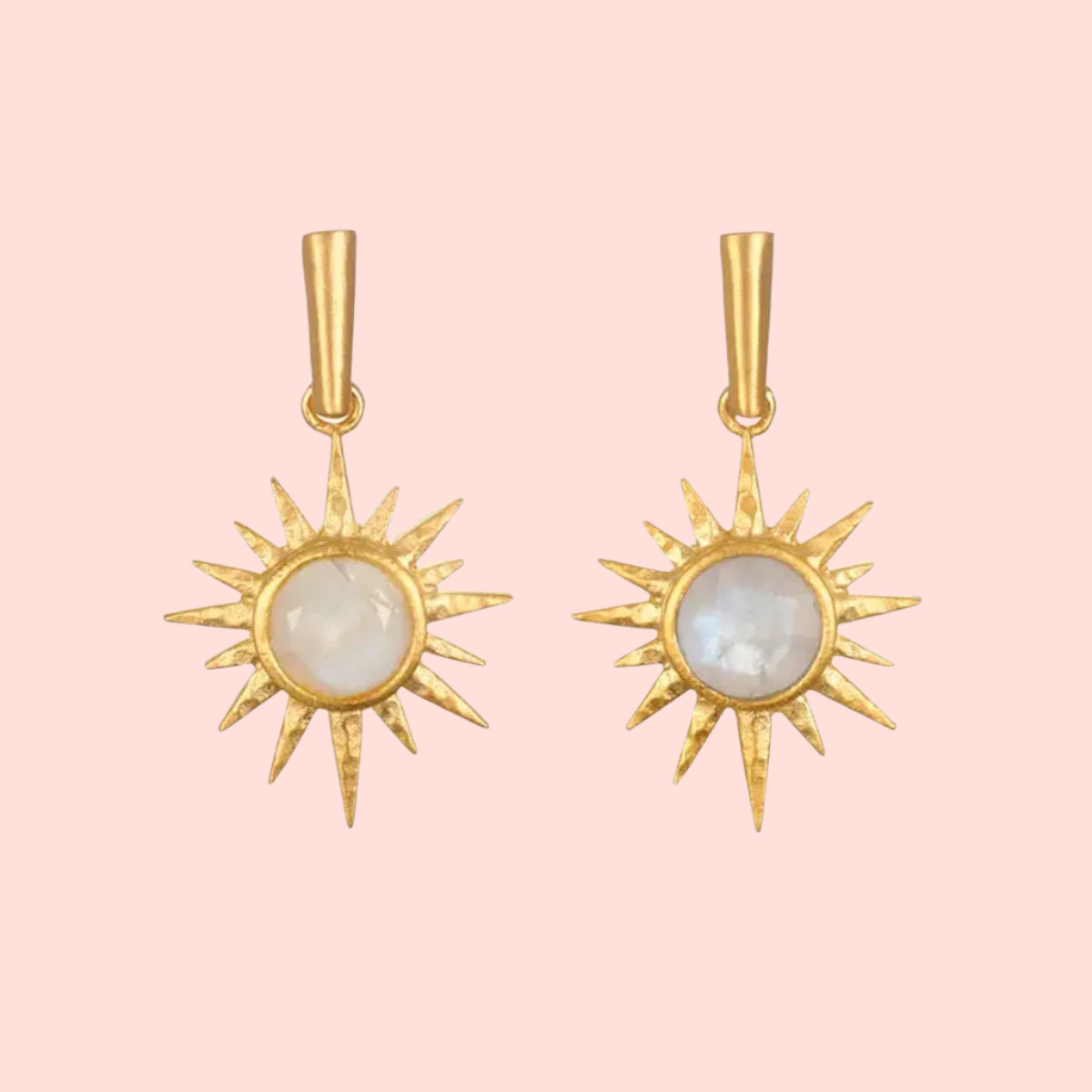 North Star Moonstone Starburst Earrings