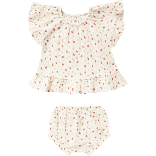 Rylee + Cru Butterfly Top + Bloomer Set | Strawberry Fields
