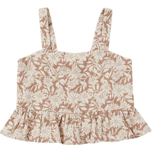 Rylee + Cru Cropped Peplum Tank | Plumeria