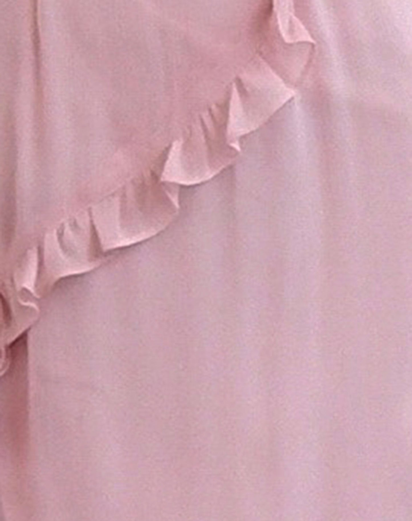 Rosaya Ruffle Rosette Bandeau Midi Dress in Pink Chiffon