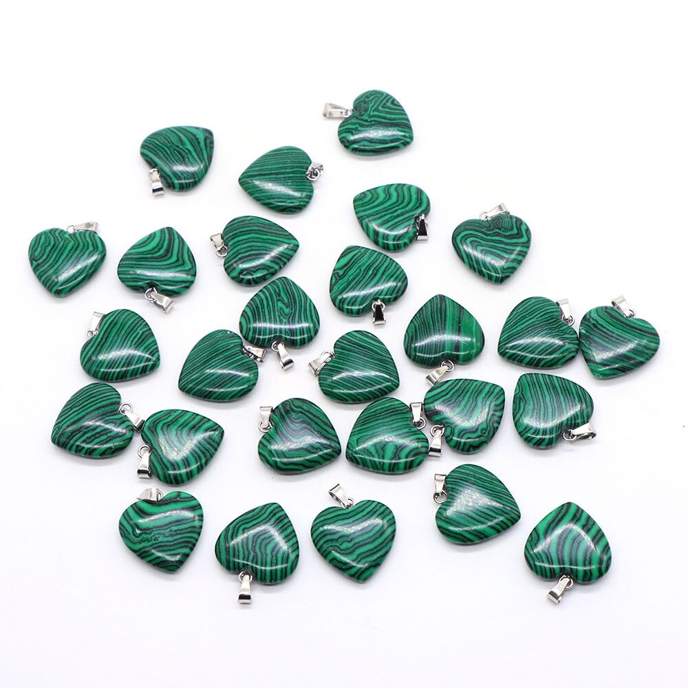 10PC/Set Natural Healing Gemstone Necklace Women Charm Jewelry 16mm