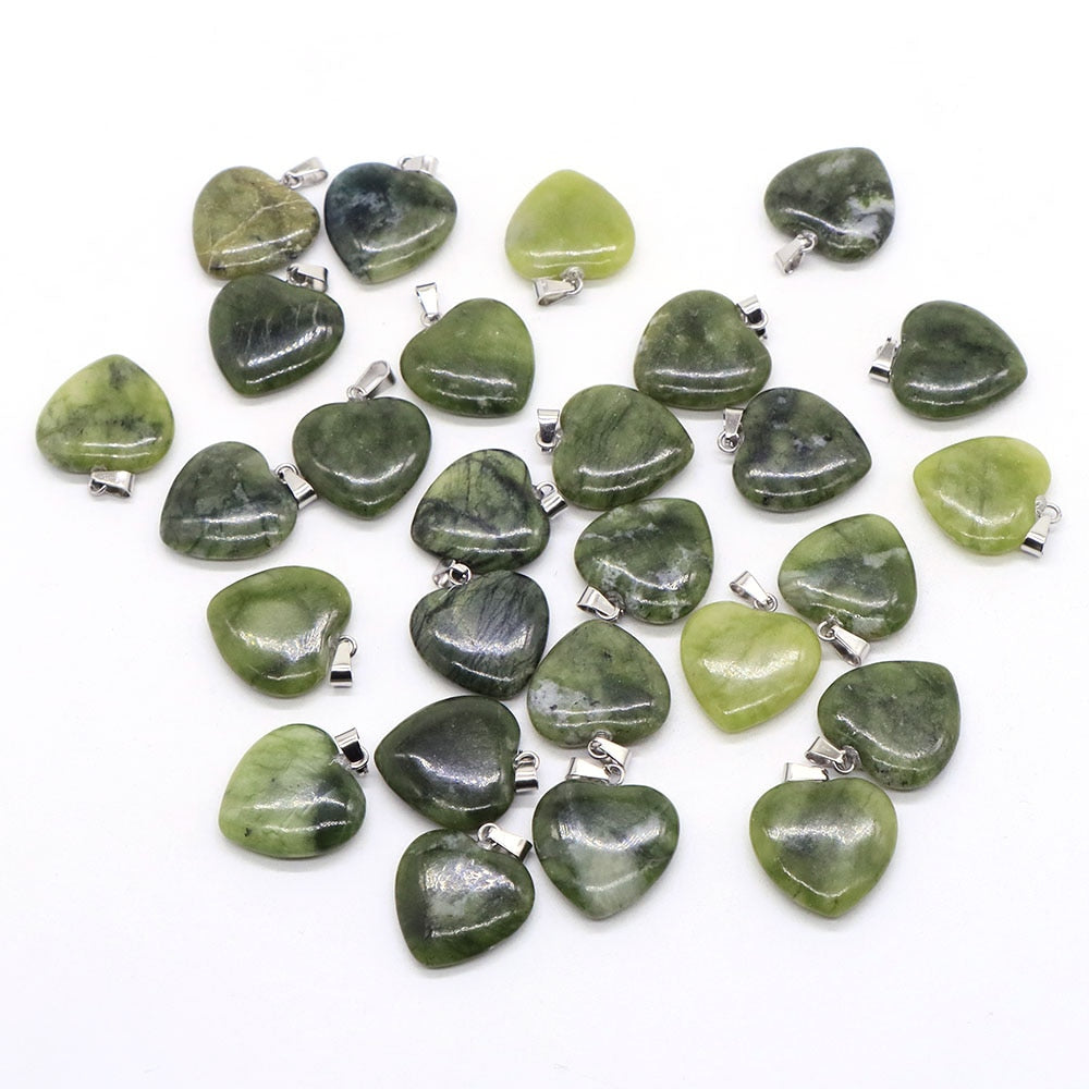 10PC/Set Natural Healing Gemstone Necklace Women Charm Jewelry 16mm