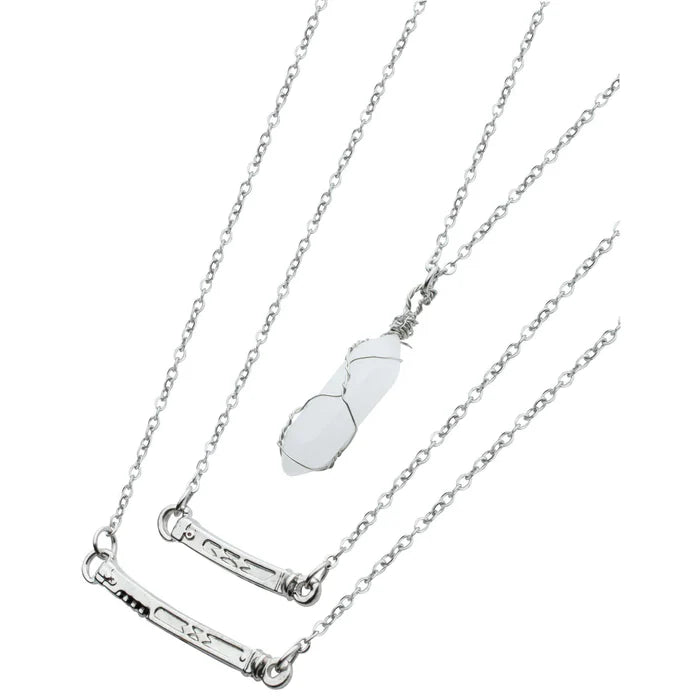 Ahsoka Lightsabers & Kyber Crystal Tiered Necklace