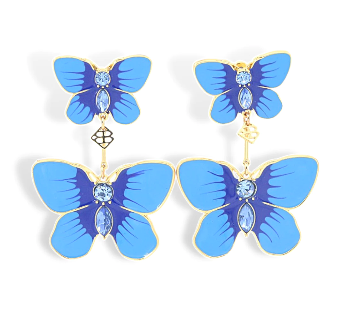 Brianna Cannon Hand Painted Blue Butterfly Earrings