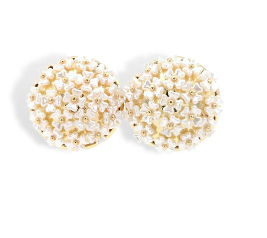 Brianna Cannon Bouquet Button Stud Ivory