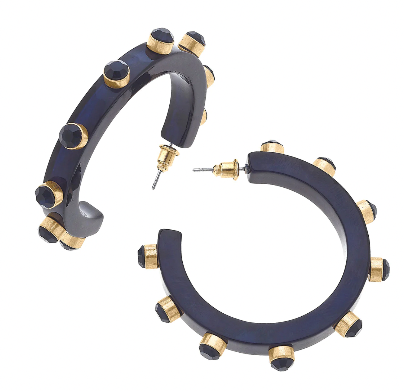 Renee Resin and Rhinestone Hoop Earrings