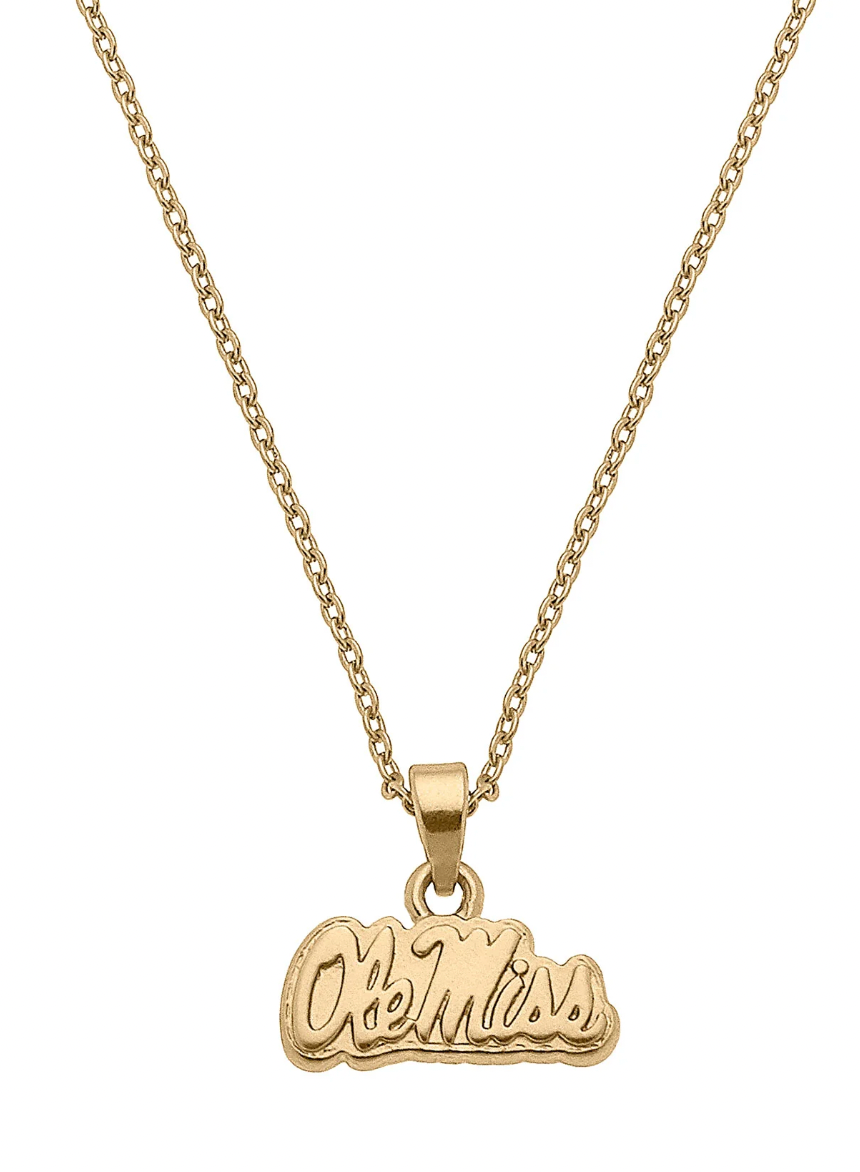Ole Miss Rebels 24K Gold Plated Pendant Necklace