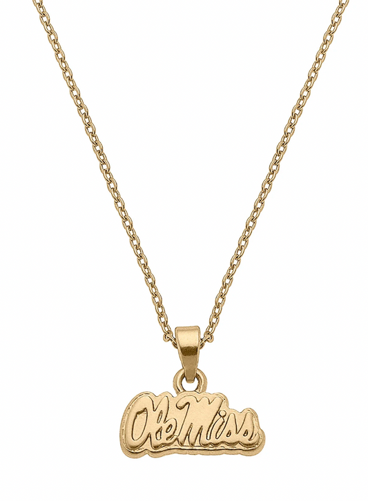 Ole Miss Rebels 24K Gold Plated Pendant Necklace