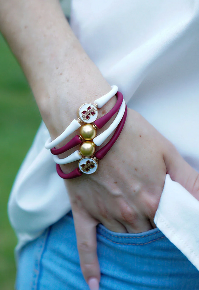 Mississippi State Bali Silicone Bracelet