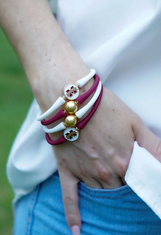 Mississippi State Bali Silicone Bracelet
