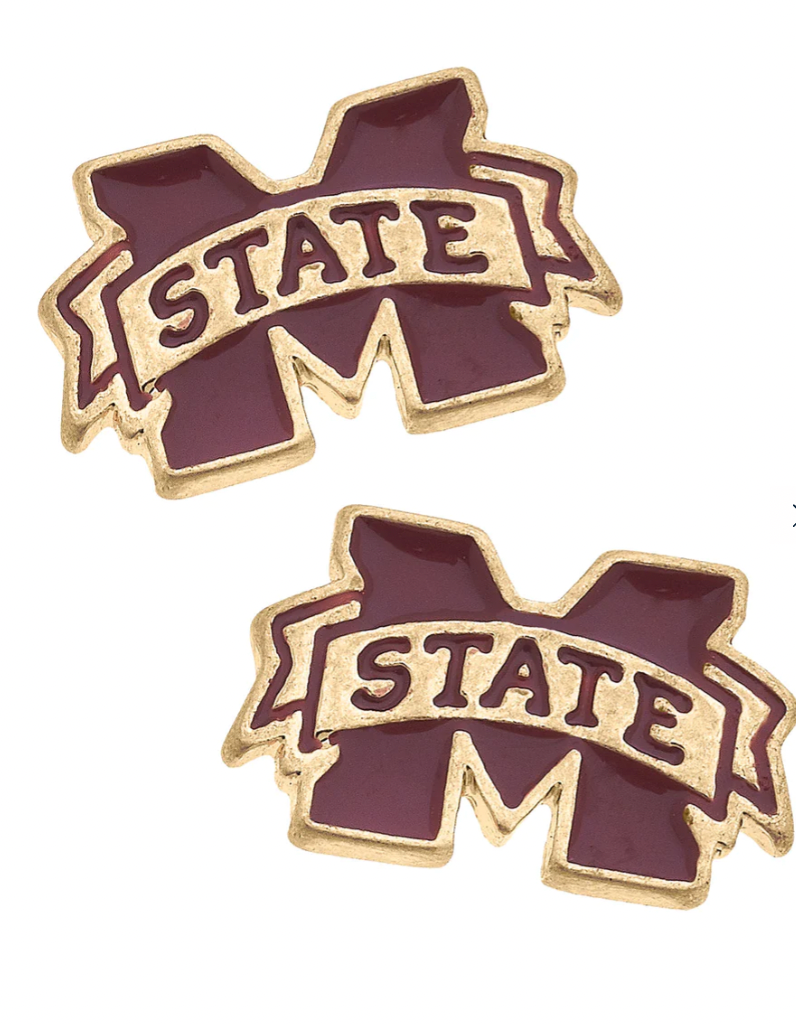 Mississippi State Logo Post Stud Earrings
