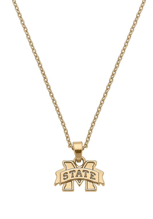 Mississippi State Gold Logo Necklace