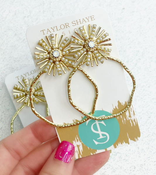 Taylor Shaye Designs Opal Sunburst Hoops