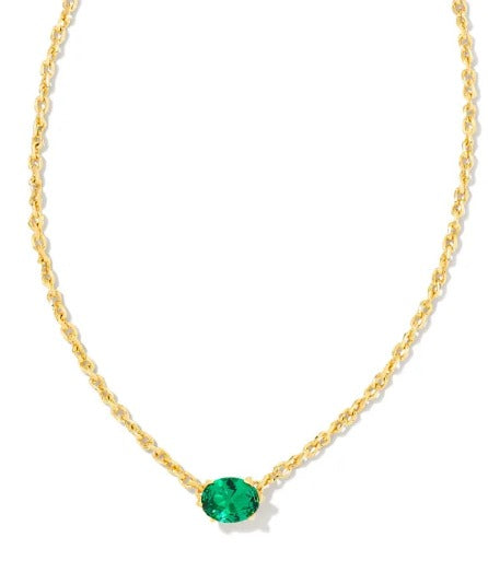 KENDRA SCOTT- Cailin Pendant Necklace in Gold Green Crystal