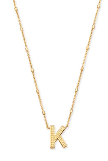 KENDRA SCOTT- Letter K Initial Necklace in Gold Metal