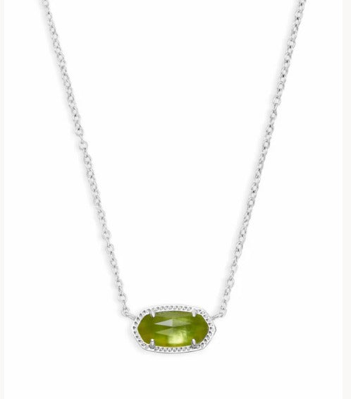 KENDRA SCOTT- Elisa Necklace in Rhodium Peridot Illusion