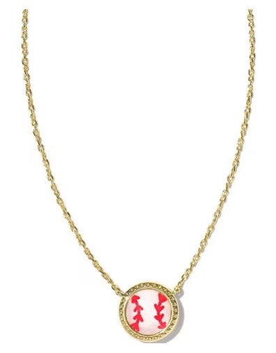 KENDRA SCOTT- Gold Baseball Short Pendant Necklace