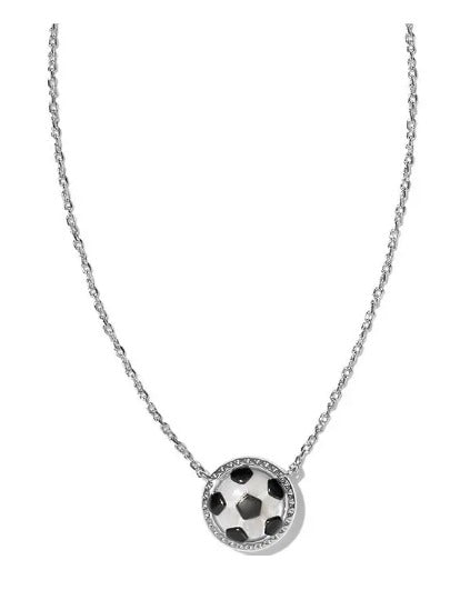 KENDRA SCOTT- Silver Soccer Short Pendant Necklace