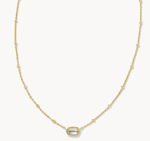 KENDRA SCOTT- Mini Elisa Gold Satellite Short Pendant Necklace in Dichroic Glass