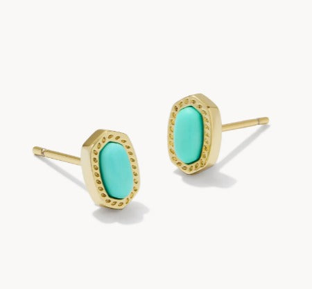 KENDRA SCOTT- Mini Ellie Gold Stud Earrings in Mint Magnesite