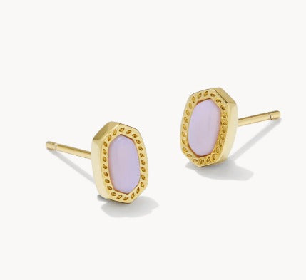KENDRA SCOTT- Mini Ellie Gold Stud Earrings in Pink Opalite Crystal