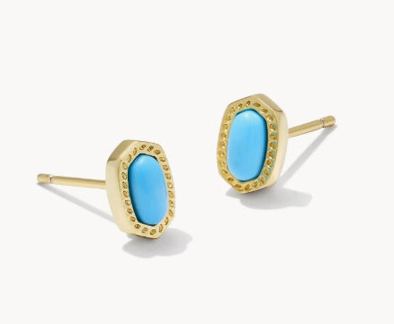 KENDRA SCOTT- Mini Ellie Gold Stud Earrings in Turquoise