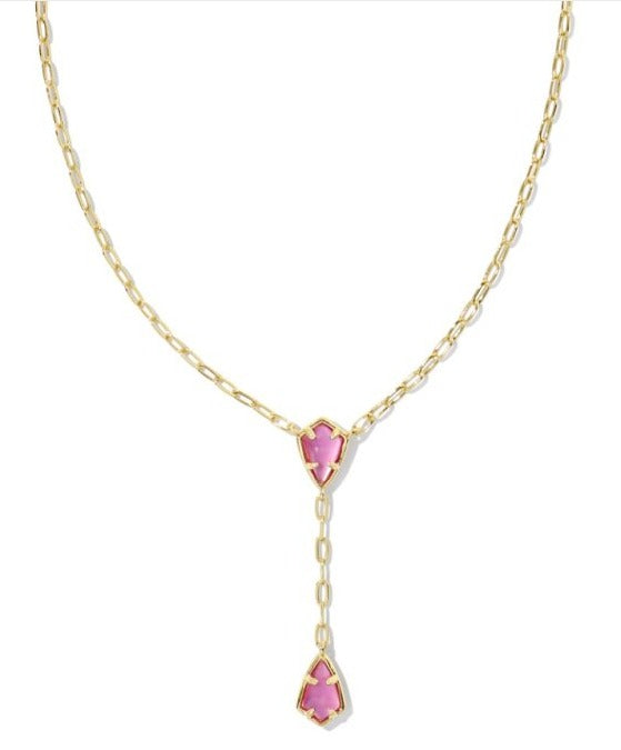 KENDRA SCOTT- Camry Gold Y Necklace in Azalea Illusion