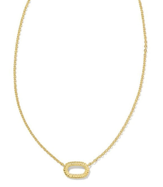 KENDRA SCOTT- Elisa Ridge Open Frame Necklace in Gold Metal