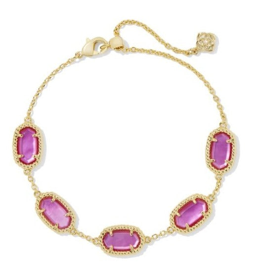 KENDRA SCOTT- Grayson Gold Ridge Framed Bracelet in Azalea Illusion