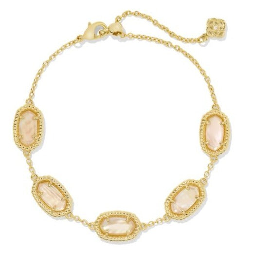 KENDRA SCOTT- Grayson Gold Ridge Framed Bracelet in Golden Abalone