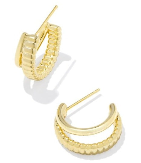 KENDRA SCOTT- Layne Huggie Earrings in Gold Metal