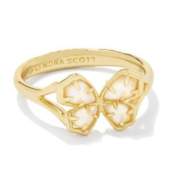 KENDRA SCOTT- Mae Gold Butterfly Cocktail Ring in Golden Abalone