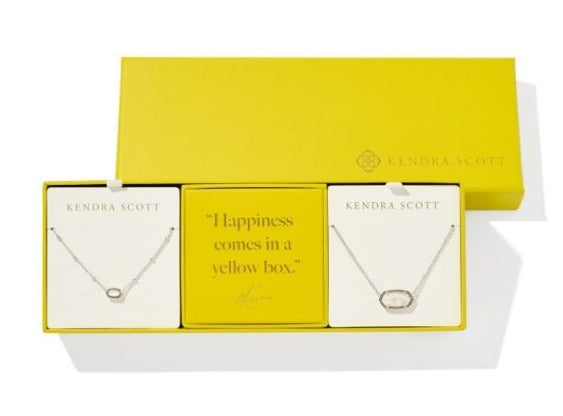 KENDRA SCOTT- Elisa Rhodium Gift Set of 2 in Ivory Mother of Pearl