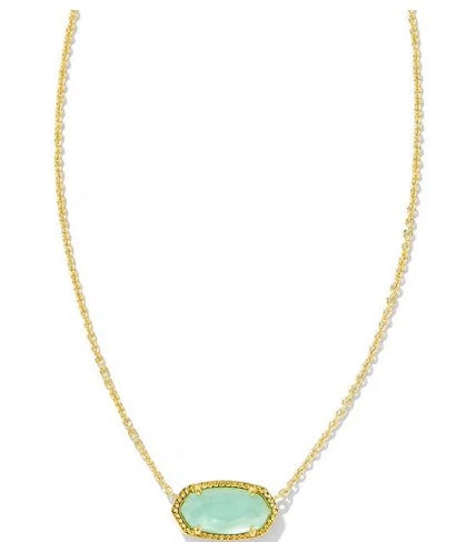 KENDRA SCOTT- Elisa Gold Necklace in Light Green Mother of Pearl