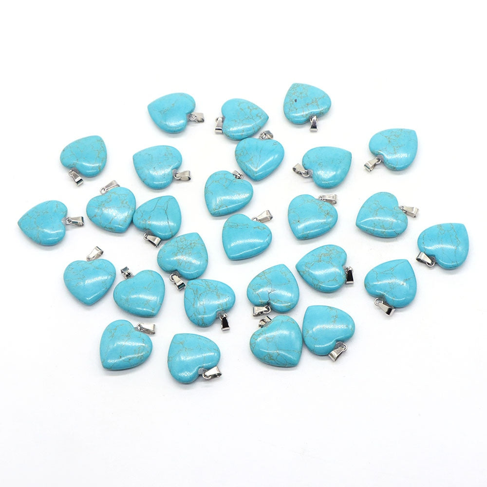 10PC/Set Natural Healing Gemstone Necklace Women Charm Jewelry 16mm