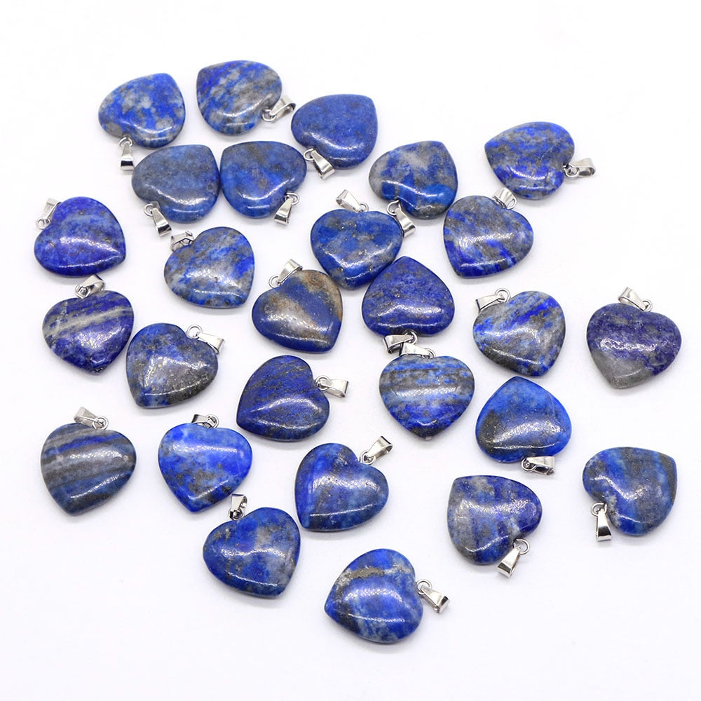 10PC/Set Natural Healing Gemstone Necklace Women Charm Jewelry 16mm