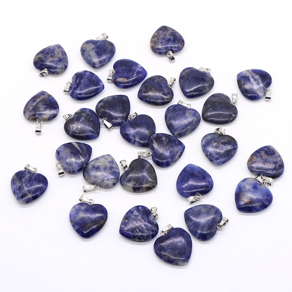 10PC/Set Natural Healing Gemstone Necklace Women Charm Jewelry 16mm
