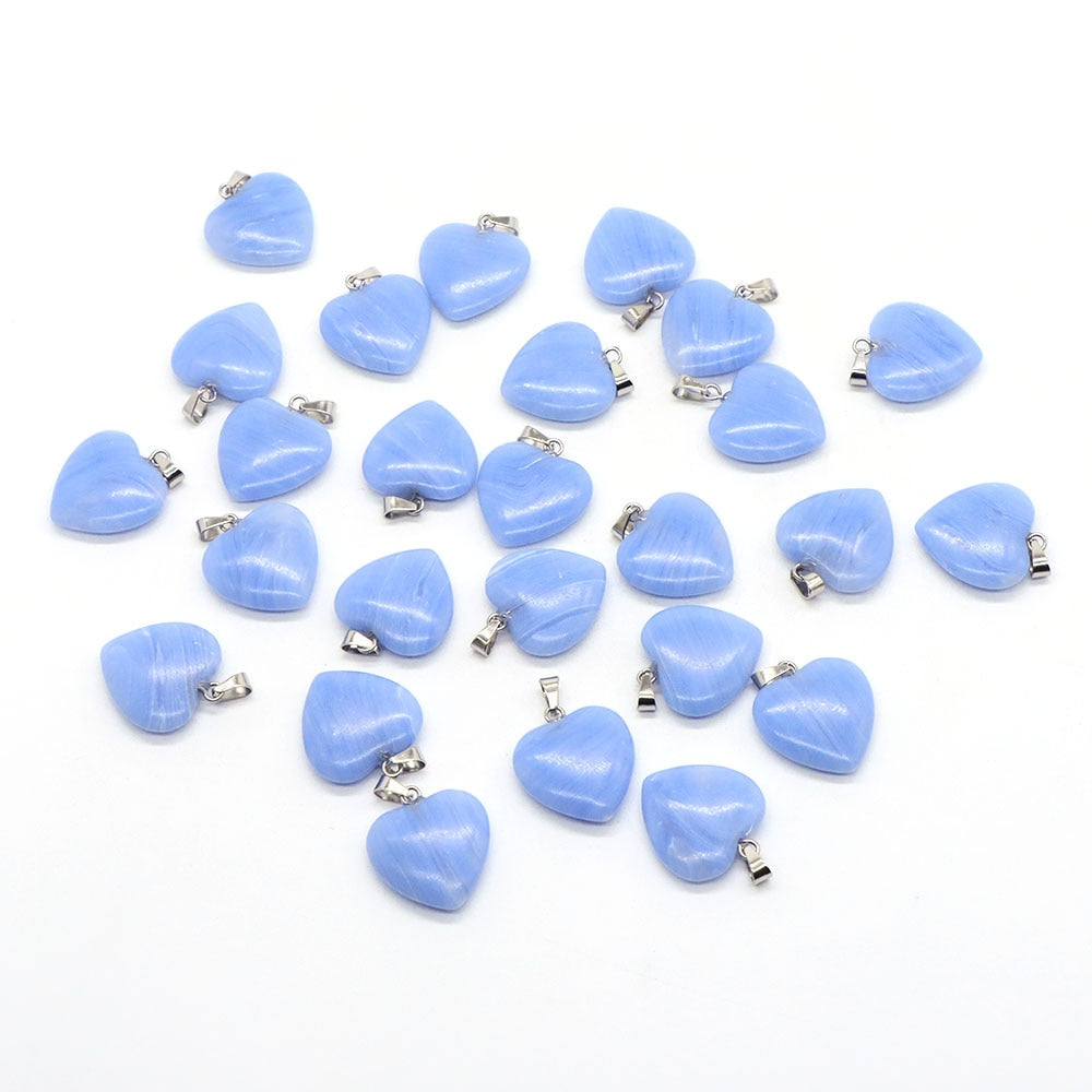 10PC/Set Natural Healing Gemstone Necklace Women Charm Jewelry 16mm