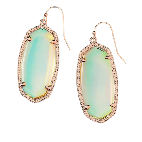 Kendra Scott Elle Earrings in Rose Gold/Dichroic Glass