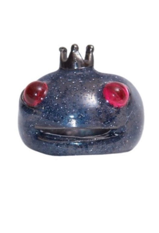 GLITTER GREY FROG PRINCE RING