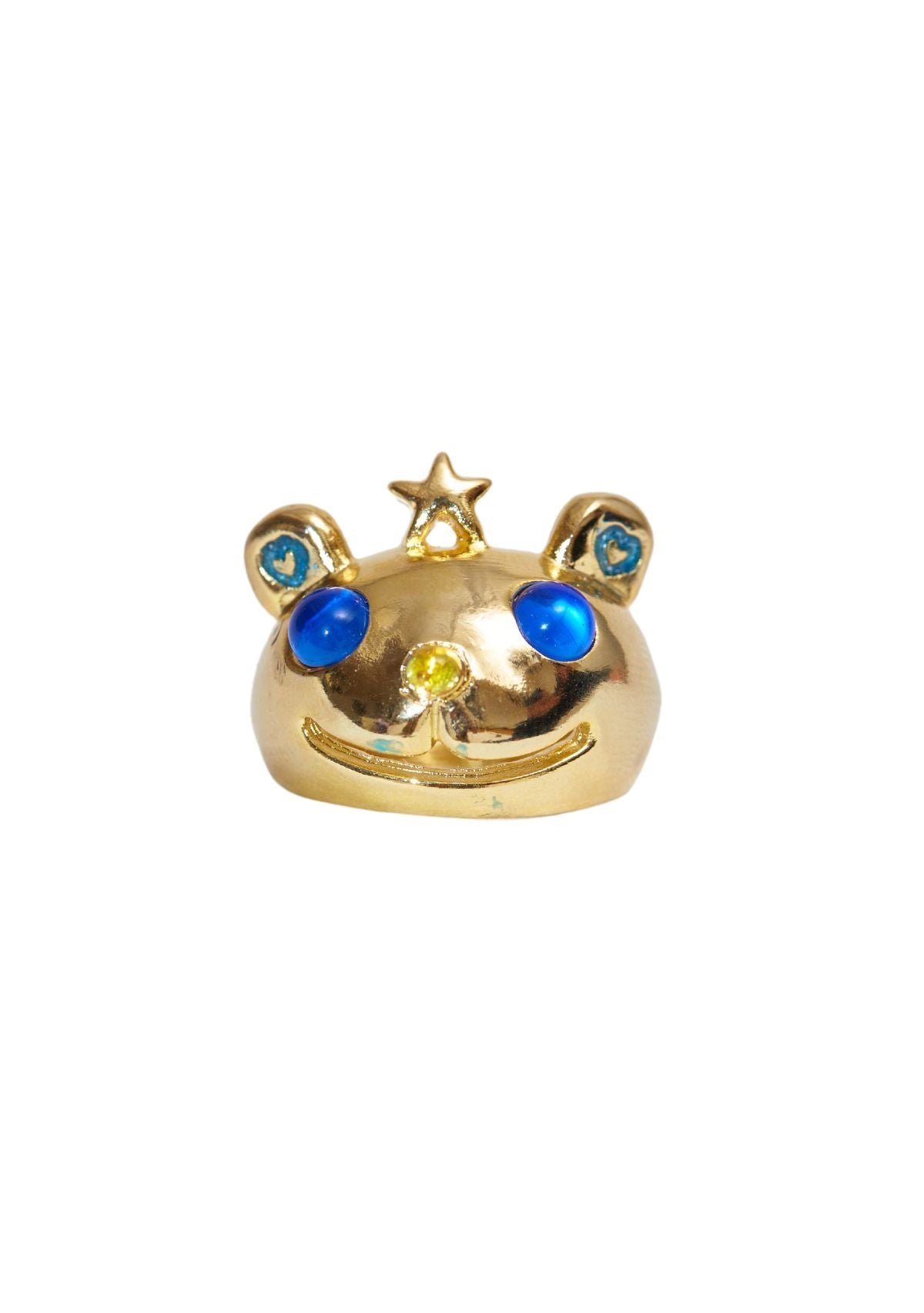 GOLD BLUE PRINCESS BEAR RING