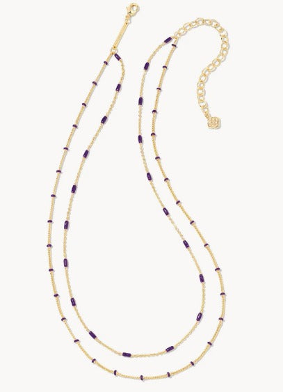 KENDRA SCOTT- Dottie Gold Multi Strand Necklace in Amethyst