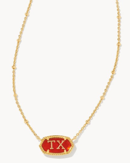 KENDRA SCOTT- Elisa Gold Texas Necklace in Red Illusion